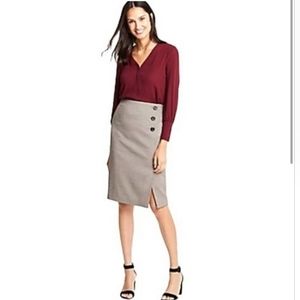Ann Taylor Houndstooth 3-Button Skirt